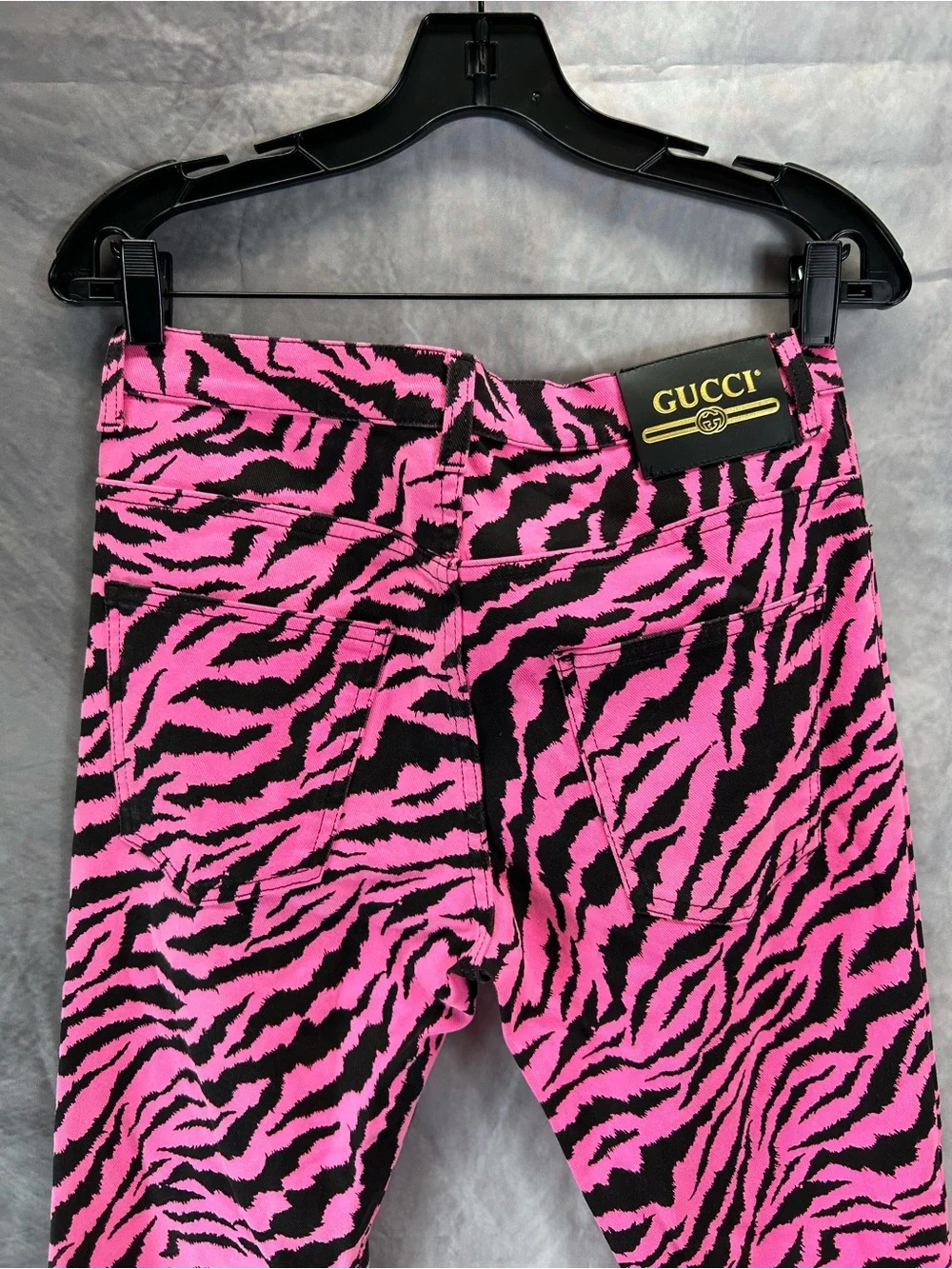 Gucci Pink and Black Zebra Skinny Jeans